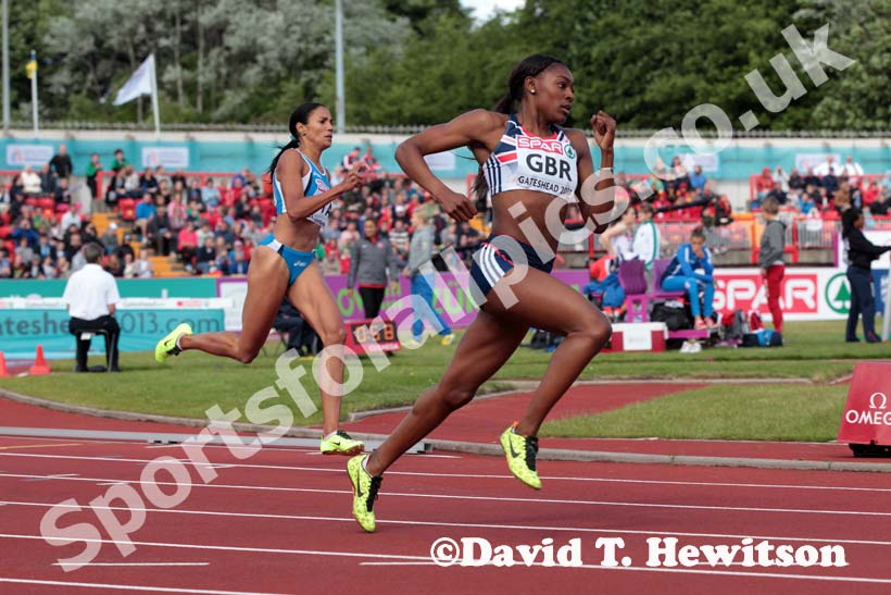 Perri Shakes-Drayton (GB) on her way to winning the 400 metres at the European Athletics Team Championships.